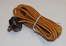 10 F00T GOLD RAYON LAMP CORD SET WITH ANTIQUE STYLE RIBBED PLUG NEW 46863JB picture