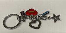 Adorable COACH Keychain - Purple Silver Red Blue Hearts & Stars Signed picture