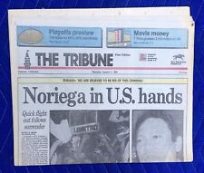 NORIEGA IN U.S. HANDS JANUARY 4 1990 COMPLETE NEWSPAPER OAKLAND TRIBUNE NEW picture