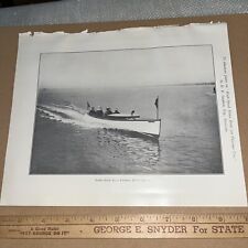Antique 1907 Plate: 40 Foot Elco Express Boat Ottogo - High Speed Motor Boat picture