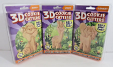 3D Cookie Cutters Elephant, Giraffe, Monkey Zoo Set Of 3 Just For Laughs NEW picture