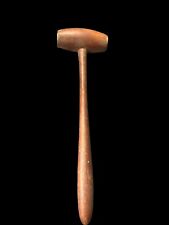 Vintage Wooden Mallet - Gavel With Brass Striking Face 9” picture