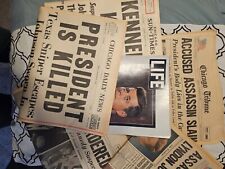 Bundle Of 6 Papers and Life Magazine jfk assassination newspaper original picture