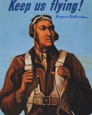 EUGENE RICHARDSON SIGNED TUSKEGEE AIRMEN WWII PILOT SIGNED  8X10 PHOTO  #2 picture