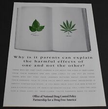 1999 Print Ad National Drug Control Policy Drug Free America Marijuana Poison picture