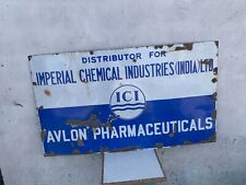 Collectible Old ICI Avlon Pharmaceuticals Adv. Porcelain Enamel Tin Sign Board picture