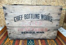 Vintage Chief Bottling Works Beverages Bemidji Minnesota Wood Box Crate picture