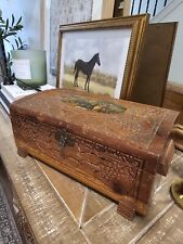 Vintage carved wooden jewelry box  picture