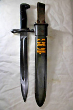 Vintage WW2 US Military Italian Issue M1 Garand Bayonet Knife with Scabbard G14 picture