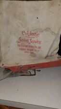Antique Vintage Cyclone Seeder Sower Red Hand Crank Seed Spreader Rustic Farm picture