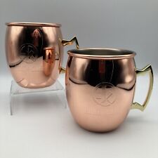 Hunt A Killer Detective Juice 16oz Copper Moscow Mule Mugs Nickle Lined Pair (2) picture