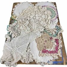 Vintage Lot of  15 Handmade Crocheted Doilies Various Sizes & Colors Doily picture