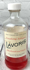 Vtg LAVORIS Cinnamon Clove Mouthwash & Gargle 9 oz Glass Bottle-Partial Contents picture