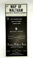 Waltham Massachusetts Map. Vintage 1965.  Local Advertising picture