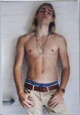 Lean Male long blond haired shirtless Hunk in khakis sexy Man PHOTO 4X6 picture