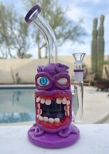 9.5” Purple Premium 3D Honeycomb Thick Glass Bong Water Pipe - Cyclops Monster picture