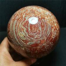 TOP 1860G Natural Polished Red line Stone Agate Crystal  Ball Healing WD1347 picture