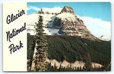 1950s GLACIER NATIONAL PARK MT GOING-TO-THE-SUN MOUNTAIN POSTCARD P2459 picture