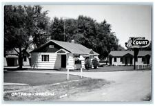 c1950's Glaves Court Motel Cabin View Ontario Oregon OR RPPC Photo Postcard picture