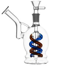 RORA Glass Bong Smoking Hookah Percolator Water Pipe Recycler With 14mm Bowl picture