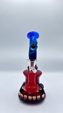 7' Glow In The Dark Colorful Glass Beaker Bong W/ Free Glass Bowl Tobacco Rare picture
