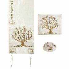 Yair Emanuel Embroidered Raw Silk Tallit Talit Prayer Tallis shawl Tree of Life picture