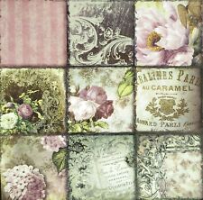 N280# 3x Single Paper Napkins For Decoupage Vintage Photos Mini Pictures Flowers picture