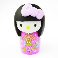 Hello Kitty Kokeshi Doll 5.3” Japanese Sakura Kimono Purple Ribbon picture