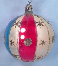 Christmas Ornament Ball Mercury Glass Blown Stars Stripes Red Blue 192 As Is picture