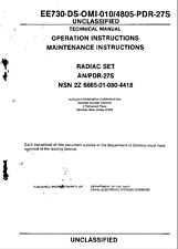 82 Page RADIAC SET AN/PDR-27S OPERATION MAINTENANCE INSTRUCTIONS Manual on CD picture