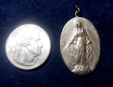 Vintage Worn Miraculous Medal, .925 Sterling Silver picture