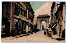 Nevers France Postcard Rue Des Ardillieres et Porte De Paris c1910 Antique picture