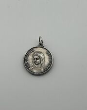 Vintage Catholic Mary At Medugorje Silver Tone Religious Pendant picture