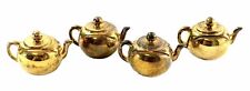 Vintage Miniature Brass Teapots Card Holders Set of 4 picture
