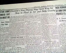 ALBERT EINSTEIN'S Unified Field Theory Gravitation Electromagnetic1929 Newspaper picture