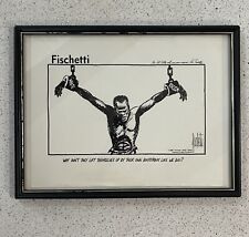John Fischetti Autograph, Political Cartoonist, Original Art Signed 1969 picture