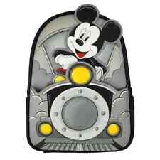 Loungefly Disney Mickey Mouse Train Conductor Mini Backpack Light Up NWT picture