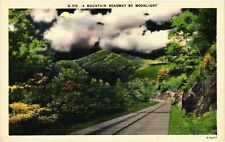 VTG Postcard- 5807. MOUNTAIN ROADWAY MOONLIGHT. UnPost 1930 picture