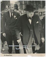 16 August 1950 press photo of Churchill and Eden going to visit Clement Attlee picture