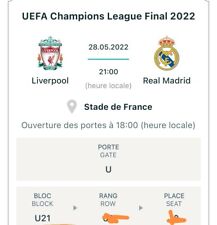2 tickets liverpool fc-real madrid champions league final paris 2022 picture