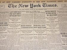 1917 AUGUST 20 NEW YORK TIMES NEWSPAPER - LAST NIGHT HOME FOR 69TH - NT 8526 picture