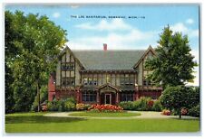 c1940 Exterior View Lee Sanitarium Building Dowagiac Michigan MI Linen Postcard picture
