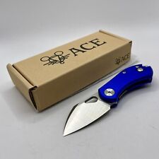 Giant Mouse ACE Nibbler Folding Knife Blue Alum Handle N690 Plain Edge Satin  picture