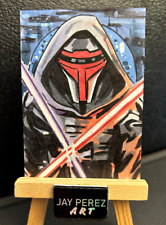 Darth Revan Sketch Card 1/1 Original on card signed Artist ACEO Star Wars picture