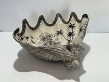 Vintage Hand Painted Porcelain Seashell Bowl Chinese Antique United Wilson 1897 picture