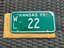 1975 KANSAS License Plate * MOTORCYCLE  *ORIGINAL MAILER * Low # 22  WILSON CO. picture