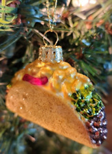 NEW Taco Small Glass Christmas Tree Ornament Fast Food Themed Funny Holiday picture