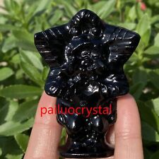 1pc Natural Obsidian Cannibal Flower Quartz Crystal Skull Healing Gem 2.5