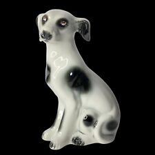 Vintage 1951 Spotted Dog Figurine 6.5” T White Black Brazil Doggy picture