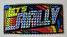 1970s LET'S RALLY Holographic Reflective Vanity License Plate Sign Auto Truck picture